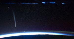 images of comet lovejoy from International Space Station ISS