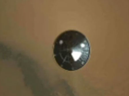 curiosity image of heat shield falling away during landing on mars