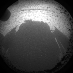 Picture where you can see the Mars Curiosity shadow in Gale Crater on Mars