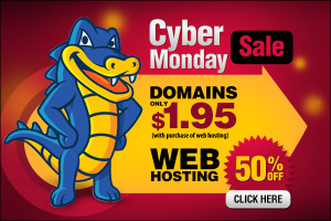 Hostgator Announces: Cyber Monday Web Hosting Deals including Domains for cheap web hosting