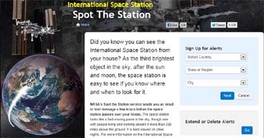 NASA ‘Spot the Station’ Tool uses Text and Email Alerts to make it easy to see the International Space Station in the night sky