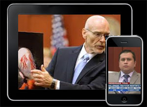Mobile Device Users Watch Live Online Streaming Video of Zimmerman Trial