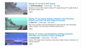 Youtube Videos Report on Boeing 777 Crash Landing at San Francisco Airport – SFO