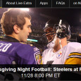 <!-- AddThis Sharing Buttons above -->
                <div class="addthis_toolbox addthis_default_style " addthis:url='http://newstaar.com/watching-steelers-vs-ravens-on-nbc-thanksgiving-thursday-night-football-live-online-is-free-and-easy/359228/'   >
                    <a class="addthis_button_facebook_like" fb:like:layout="button_count"></a>
                    <a class="addthis_button_tweet"></a>
                    <a class="addthis_button_pinterest_pinit"></a>
                    <a class="addthis_counter addthis_pill_style"></a>
                </div>It’s a playoff rematch as the defending Superbowl Champion Baltimore Ravens take on the Pittsburgh Steelers tonight on a special edition of NBC Thanksgiving Thursday Night Football. Too full from Turkey and can’t get to a TV, not to worry. You can watch Thanksgiving Thursday […]<!-- AddThis Sharing Buttons below -->
                <div class="addthis_toolbox addthis_default_style addthis_32x32_style" addthis:url='http://newstaar.com/watching-steelers-vs-ravens-on-nbc-thanksgiving-thursday-night-football-live-online-is-free-and-easy/359228/'  >
                    <a class="addthis_button_preferred_1"></a>
                    <a class="addthis_button_preferred_2"></a>
                    <a class="addthis_button_preferred_3"></a>
                    <a class="addthis_button_preferred_4"></a>
                    <a class="addthis_button_compact"></a>
                    <a class="addthis_counter addthis_bubble_style"></a>
                </div>