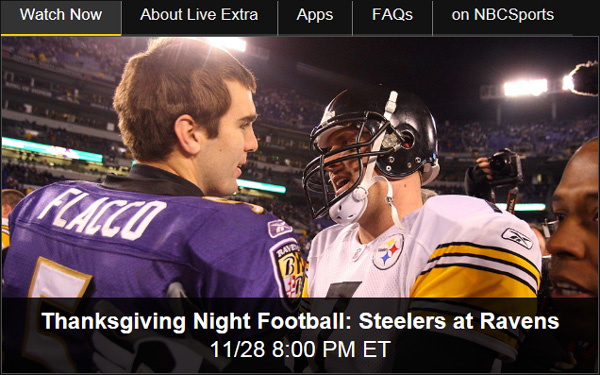 Watching Steelers vs. Ravens on NBC Thanksgiving Thursday Night Football Live Online is Free and Easy