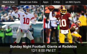 Watching Giants vs. Redskins on NBC Sunday Night Football Live Online is Free and Easy