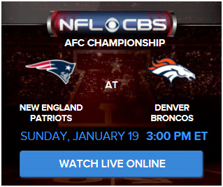Watch Broncos - Patriots Online Free Live Video of AFC Championship Online from CBS Sports