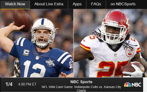 Watch Chiefs vs. Colts AFC Wildcard Game Online via Live Free Video Stream from NBC Sports