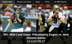 Watch Eagles vs. Saints NFC Wildcard Game Online via Live Free Video Stream from NBC Sports