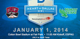 UNLV vs North Texas: Watch Heart of Dallas Bowl via Online Live Video from ESPN