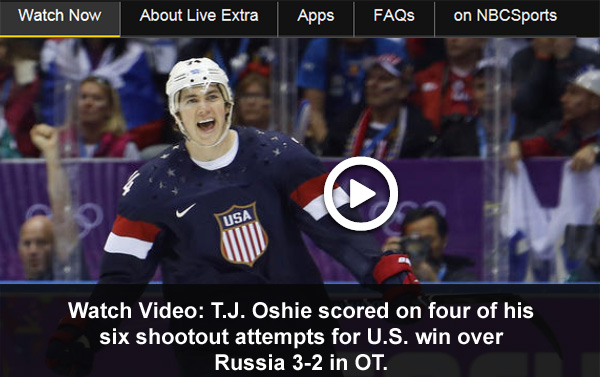Watch Video: T. J. Oshie Shootout Performance Gives USA Hockey Team win over Russia in Sochi Olympics 