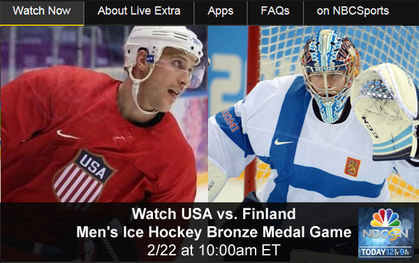 Watch Olympic Hockey Online – USA vs. Finland Men’s Bronze Medal Game - Free Live and Replay Video Streams