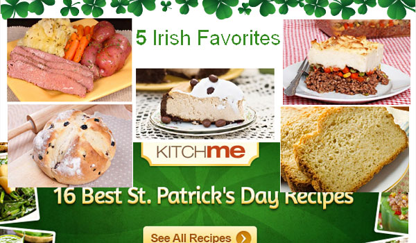 Best Online St. Patrick’s Day Recipes include: Irish Soda Bread, Corned Beef and Cabbage, Shepherd’s Pie, Beer Bread and Irish Cream Chocolate Cheesecake
