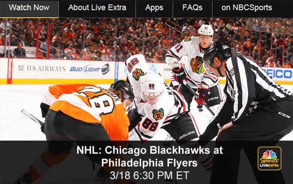 Watch Live Online: NHL Chicago Blackhawks vs. Philadelphia Flyers