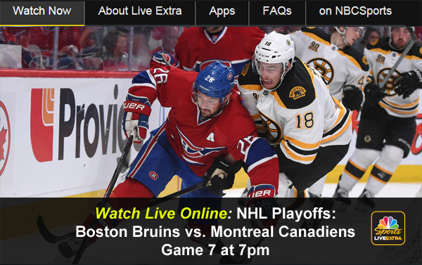 NHL Fans Watch Game 7 Boston Bruins v Montreal Canadiens Free Online Video Stream