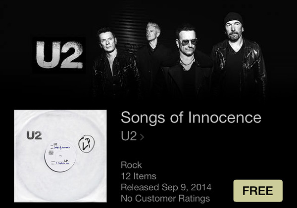 U2 Gives iTunes Customers Free Download of New 'Songs of Innocence' Album at Apple Event