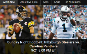 Watch NBC Sunday Night Football Online – Free Live Video Stream of Steelers-Panthers