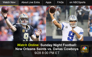 Watch NBC Sunday Night Football Online – Free Live Video Stream of New Orleans Saints vs. Dallas Cowboys