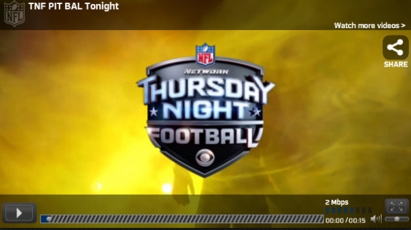 Watch NFL Network: Ravens-Steelers Thursday Night Football Online via Free Live Video Stream