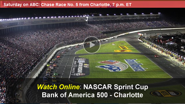 Watch NASCAR Bank of America 500 Online Live Video Stream from Charlotte