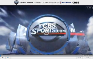 Watch Thursday Night Football Online Live Video Stream of Colts-Texans from CBS and the NFL Network