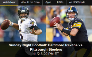 Steelers-Ravens: Watch NBC Sunday Night Football Online Free Live Video Stream