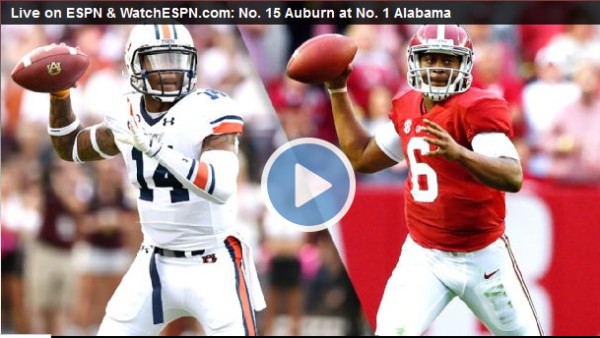 Watch Alabama vs. Auburn Online Free Live ESPN Video of Iron Bowl 