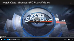 Watch Broncos-Colts: Live Online CBS Video Stream of AFC Playoff Game